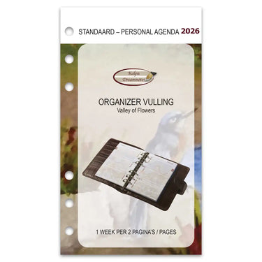 6218-26 170 x 95 mm Personal 6 Ring Agenda Planner Inserts Weekly NL EN 2026